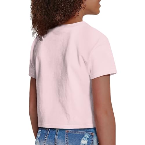 Image of Girls Fashion Crewneck Tee Shirts Casual Short Sleeve Crop Top Summer Outfits 5-14 Year