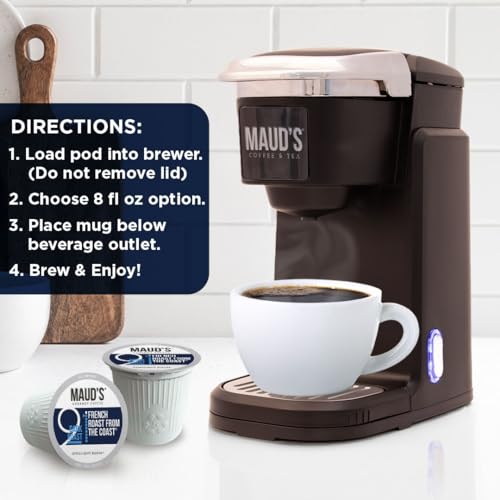 Image of Maud's French Roast Coffee Pods, 100 ct, Dark Roast Coffee in Single Serve Pods - 100% Arabica Coffee, Compatible with Keurig K Cups Maker