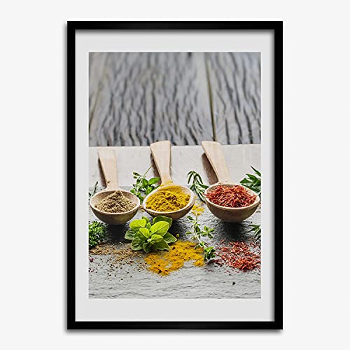 Tableau moderne Tulup 50x70 cm cadre en bois de haute qualité motif épices