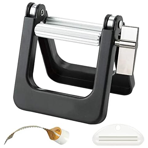 UDQYQ Metal Toothpaste Tube Squeezer,Large Aluminium Paint Tube Wringer Roller Dispenser for Paint Tubes,Hair Color Dye,Cosmetics,Ketchup. (Black) Cover