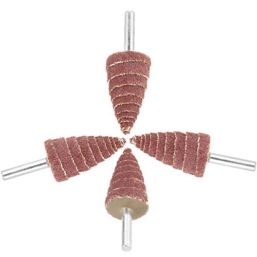 20 Pack 25 X 40 X 6Mm Cone Shape Abrasive Sandpaper 1/4" Shank Mounted Flap Wheels 80 Grit Aluminum Oxide Grinding Head Rotary Tool By Starvast For Grinding And Polishing On Surface Or Side Face #TOP5