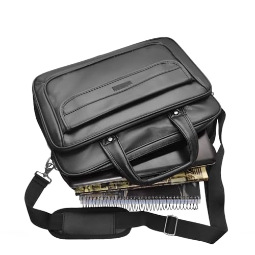 Pasta Executiva Masculina em Couro Impermeável, Maleta de Mão com Múltiplos Compartimentos e Design Sofisticado: Ideal para Advogados, Médicos e Professores em Busca de Estilo e Praticidade (Preto)