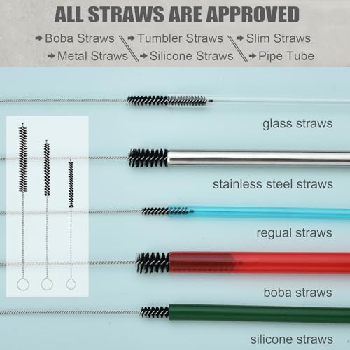ALINK 8 Pack Black Bottle Brush Cleaning Set with Stand, Long Handle Bottle Cleaner with Holder for Narrow Neck Beer Wine Brewing Bottles, Stanley Water Bottles, Baby Bottles, Tumblers, Carafe, Straws by ALINK - Image 7