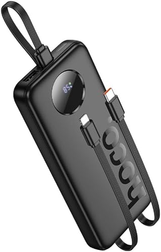 J132 10000mAh Power Bank with Built-in Cables (22.5W + PD 20W Fast Charging, Digital LED Display)