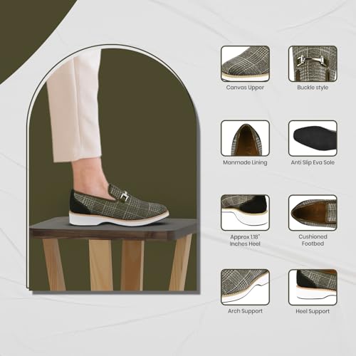 Image of LIBERTYZENO Mens Tuxedo Canvas Textile and Suede Leather Noble Loafers and Slip On Wedding Party Shoes for Easter Gift
