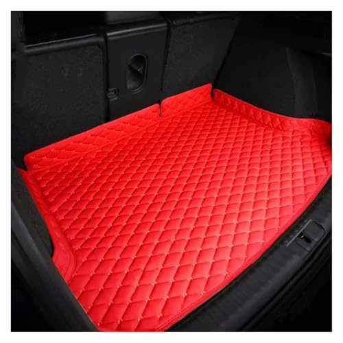Tapis de coffre Mercedes GLE W167 SUV finitions luxe en cuir PU surpiqué rouge