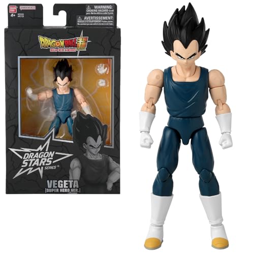 BANDAI - Dragon Ball Super Super Hero - Figurine Dragon Star 17 cm - Vegeta - Licence Officielle Dragon Ball - Figurine articulée Vegeta - Jouet Enfant 4 Ans et + - 40723