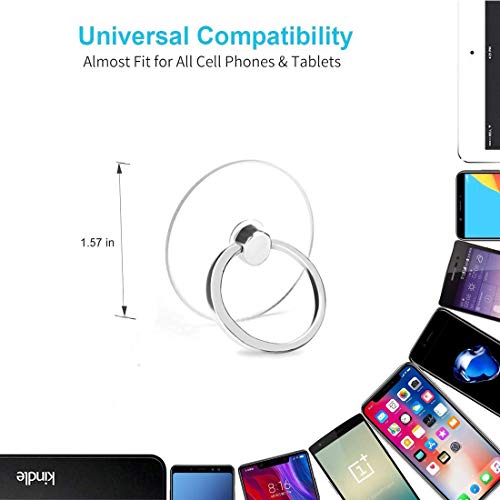 Cell Phone Ring Holder, Transparent Phone Ring Holder 360°Rotation Finger Ring Stand Phone Ring Grip Compatible With Almost All Phones/Phone Cases (Round) #TOP4