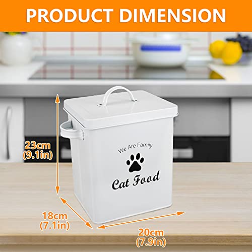 Geyecete Pet Treat And Food Storage Tin With Lid - 5Lbs Capacity - Serving Scoop Included … -Cat #TOP6