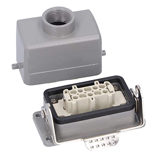 Conector rectangular industrial FTVOGUE de 10 pines con contactos de latón plateado 3