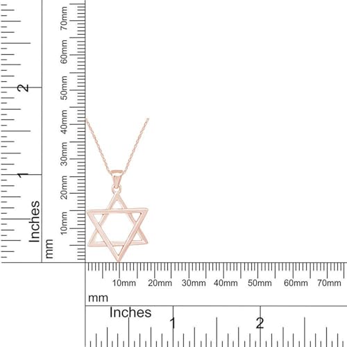 Star of David Pendant Necklace in 14k Gold Over 925 Sterling Silver – Jewish Religious Symbol Jewelry for Women, 18" Rope Chain4