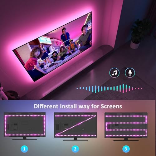 Image of Nexillumi HDMI LED Lights for TV, 32.8ft TV LED Backlight for 70-100 Inch, RGB LED Strip Lights Behind TV, APP Remote Control Music Sync TV Led Lights for Bedroom