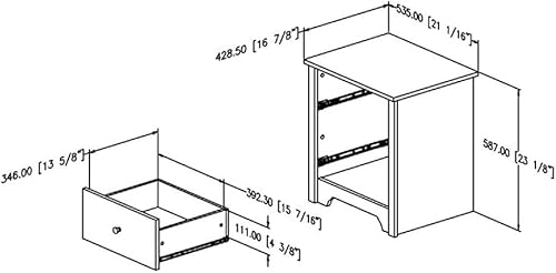 Miniatura 3 de South Shore Vito - Mesita de noche con 1 cajón color gris suave