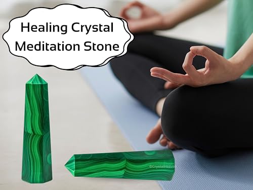 Image of Crystal Heaven Certified Malachite Crystal Tower Obelisk Point For Chakra, Healing And Balancing - Aaa Grade Original Certified Gemstone Agate For Reiki Meditation Yoga Spiritual (3-4 Inches)
