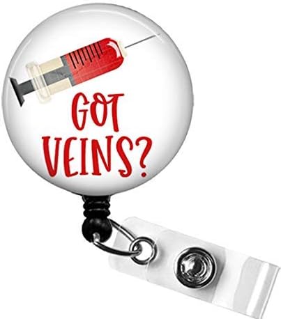 GOT VEINS - Carrete de insignia, carrete retráctil de insignia Got Veins, soporte de insignia de tecnología de laboratorio, clip de identificación