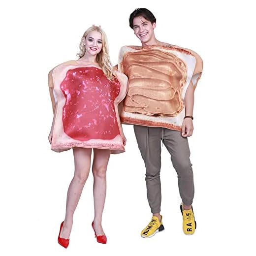 EraSpooky Couple Peanut Butter And Jelly Halloween Costume Plus Size Funny Food Adult Onesize