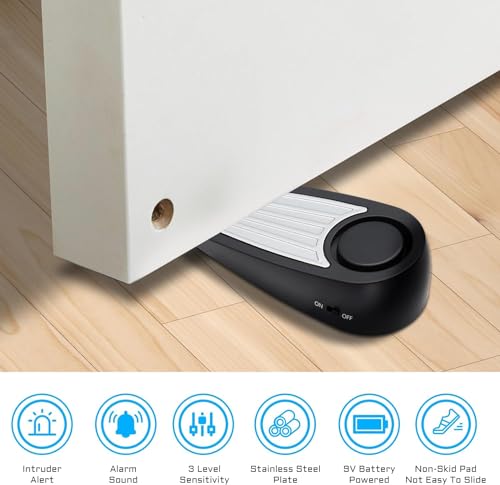 Alarm Türstopper - Tragbarer Sicherheitsalarm, 130dB Laut, Eingangswarnung für Reise, Haus, Wohnung - Wohnalarm