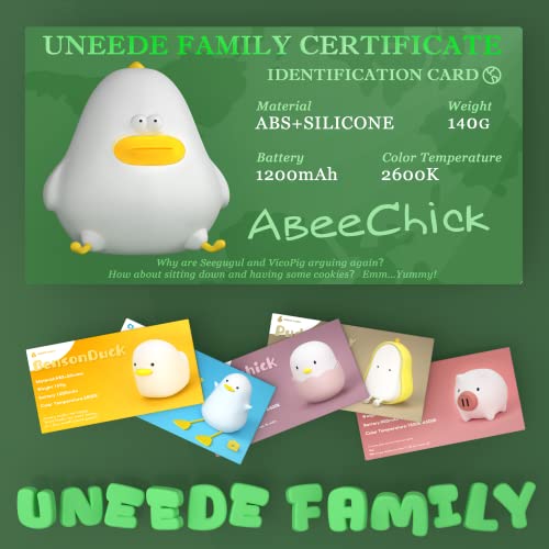 Uneede Cute Chick Night Light For Kids, Kawaii Chicken Lamp For Bedroom Decor, Silicone Cute Lamp For Baby Girls, Rechargeable Squishy Lamp With Touch Sensor For Teen Toddler Children Women Gift #TOP1