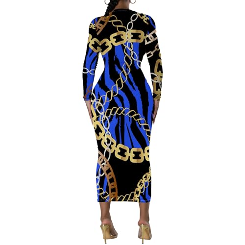 Fall Winter Dresses for Women Casual Long Sleeve Round Neck Sexy Bodycon Elegant Trendy Maxi Party Club Wedding Guest Dresses2