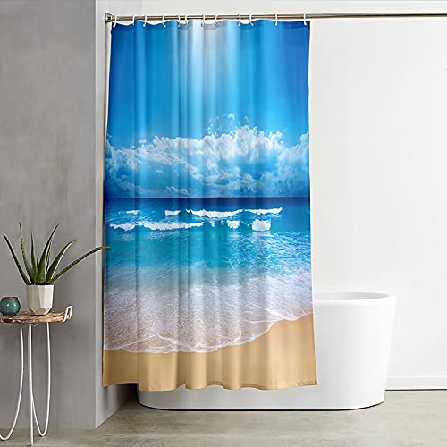 Rideau de douche 150x200cm polyester imperméable pour grand bac à douche