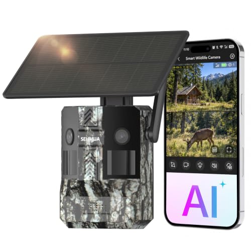 SEHMUA Dual Lens Trail Camera 180° View, AI Animal ID 2K Live Game Camera - image 1