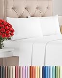 Twin Size Sheet Set - 4 Piece Set - Hotel Luxury Bed Sheets - Extra Soft - Deep Pockets - Easy Fit - Breathable & Cooling Sheets - Wrinkle Free - Comfy - White Bed Sheets - Twins Sheets - 4 PC