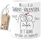 Cupdarling® Tasse Personnalisable - M à la Saint-Valentin, Je T'aime Tous les Jours - Cadeau Couple Saint Valentin - Humour Homme Amoureux