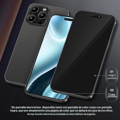 Miniatura 5 de Fufoneus Pantalla Falsa De Juguete De Teléfono Móvil Metálico Modelo No Funcional Réplica 1:1 De Teléfono Para Phone 15 Pro Teléfono De Juguete Falso Para 15 Pro Negro Pantalla Negra