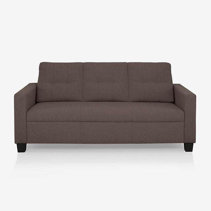 Image of Duroflex Ease - 5 Seater Sofa, 3+1+1 Sofa Set | Premium Fabric, High Comfort Foam, Durable Termite-Resistant Wooden Frame & Easy Maintenance | 3-Year Warranty - Saddle Brown