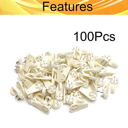 Image of Picture Hangers Ceiling Hooks Professional Photo Frame Hooks Kit with Nails for Hanging Plants Mugs Wind Chimes Utensils White 100PCS
