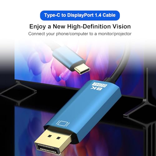 Cable USB C a DisplayPort 1.4 con señal estable de 1.8m 5
