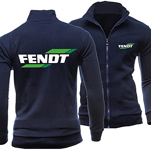 GLLUSA Mens Cardigan Sweater pour Fendt Print Col Montant Doublé Polaire Manteaux À Fermeture Éclair Sport Classique Et Décontracté Sweatshirts Veste d'automne Warm Pullover Tops-Blue||S