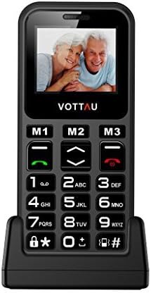Ushining Unlocked Senior Cell Phone 3G AT&T Big Button Feature Phones Hearing Aids Compatible Easy-to-Use Basic Mobile Phones for Elderly with Charging Dock(Blue)