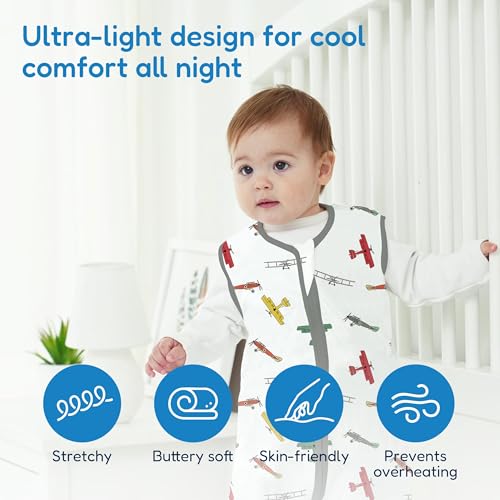 Image of TotAha Sleep Sack 3 Pack, Breathable Sleep Bag for Infant Girl Boy, Wearable Blanket Baby Sleeping Sacks with 2-way Safe Zipper, 0.5 TOG