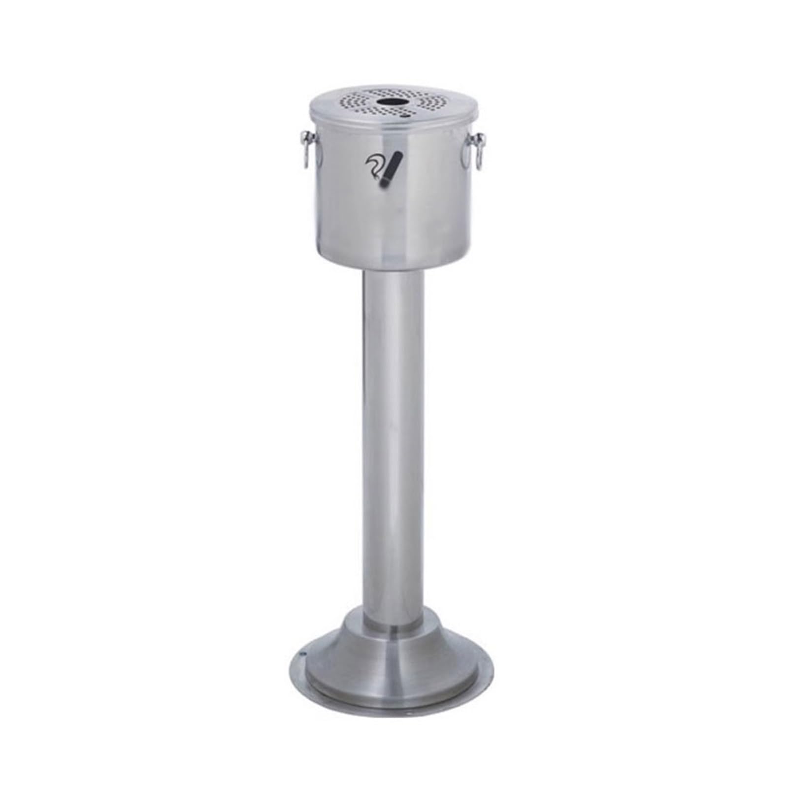 Stand ashtray Stainless Steel Can Be Fixed Ash Column, Outdoor Corridor Cigarette Butt Pillar Pillar(Silver)
