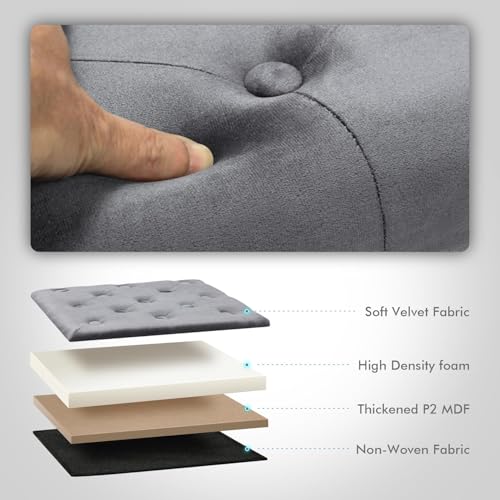 Bonlife Folding Velvet Ottoman Storage Bench,Long Shoes Bench,Footrest Stool Seat,Toy Chest Storage Box with Lid,Footstool for Living Room,80x40x40cm - Cosy Home Interiors Bonlife Folding Velvet Ottoman Storage Bench,Long Shoes Bench,Footrest Stool Seat,Toy Chest Storage Box with Lid,Footstool for Living Room,80x40x40cm - Image 7