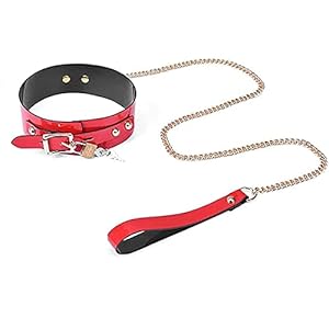 Madaenmj Rode Sm-Halsband Met Leibandkettingen Verstelbare Lederen Halsbanden Speeltjes Voor Koppels, Homo’S, Voor…