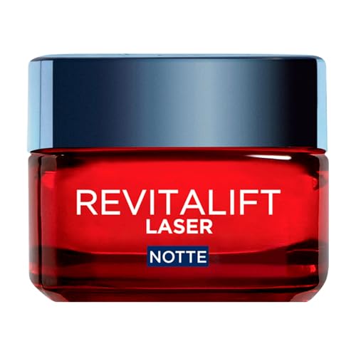 L’Oréal Paris Revitalift Laser Crème Visage Nuit Anti-Âge avec Pro-Rétinol Acide Hyaluronique et Vitamine C Réparation Intense et Peau Renouvelée - 50 ml