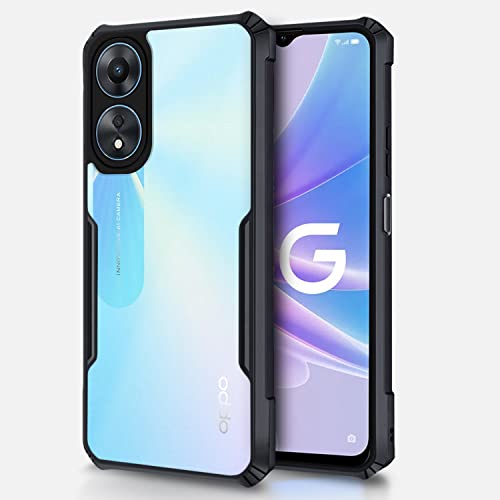 Image of Pikkme Oppo A78 5G Back Cover | Crystal Clear Transparent Back | Ultra Hyrbid | Full Camera Protection | Raised Edge | Bumper Back Case for Oppo A78 5G (Plastic, Black)