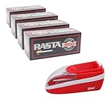 ¡Entuba con Estilo! UBOON - Rasta: 4 Cajas de 300 Tubos para Cigarrillos Vacíos + Máquina Liadora de Tabaco Entubadora Eléctrica. ¡1200 Tubos y Maquinilla Portátil para Fumar en 3 Tamaños! (PEQUEÑA)