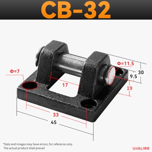 Image of Foot Flange CB-32 for Foot Mounting Work for Pneumatic SC 32 Cylinder with 4 Screws