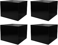 Vista 43 de Paquete de 6 cajas de exhibición de acrílico de 7 pulgadas con un lado abierto, blanco, versátil, cuadrado, de plástico, para almacenamiento