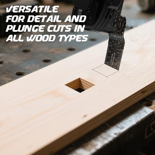 Image of KELIN 56 PCS Oscillating Multi Tool Blades Kit, 4 Types Titanium Saw Blades for Wood, Metal, Drywall, Pipes - Fits Dewalt, Bosch, Milwaukee & 98% Oscillating Tools