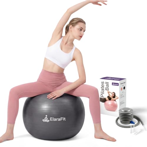 Image of Anti Burst Large Exercise Ball for Yoga Non Slip Pilates Ball with Pump 550 lbs Capacity for Pregnancy, Fitness Size L 23 to 26 inches, About 58 to 65cm
