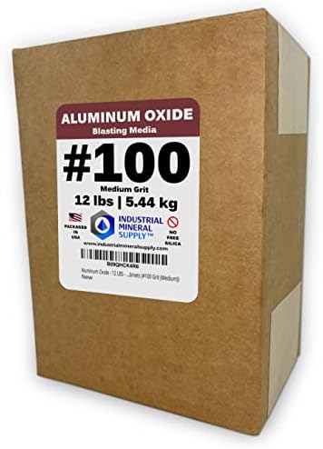 Aluminum Oxide - 12 LBS - Sand Blasting Abrasive Media for Sandblasters, Sandblast Guns and Blast Cabinets (#100 Grit (Medium)), Brown