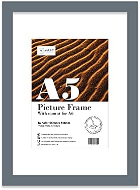A2 Black Picture Frame, Fits A2 (42 x 59.4cm - 16.5 x 23.4in) Poster, Photo, or Print. Portrait and Horizontal Wall Hooks