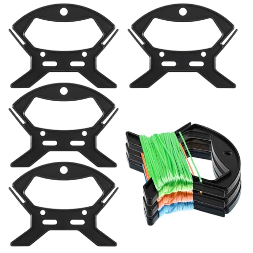4 Pcs Rope Winder, Paracord Spool Line Winder Rope and Cord Organizer Fishing Line Cable Bobbins Prevent Knots Recoils and Kinks for Anchor Lines, Mooring Lines, Ski Ropes Black