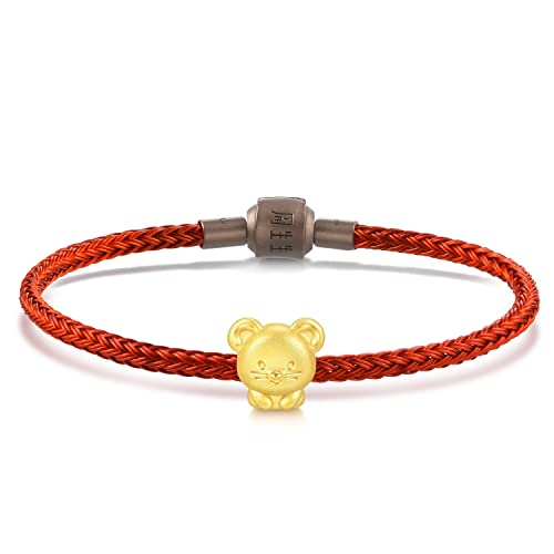 Image of CHOW SANG SANG 999 24K Solid Gold Mini Charm Chinese Zodiac Lovely Cute Animal Mini Charm Bracelet for Women