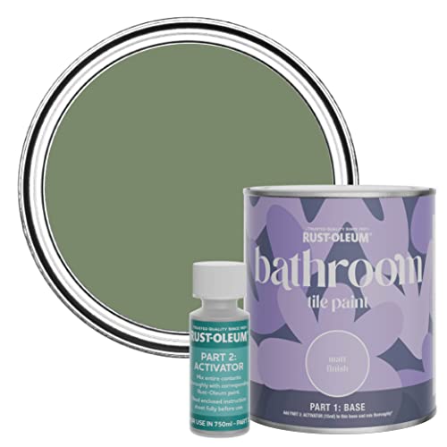 Rust-Oleum Green Water-Resistant Bathroom Tile Paint in Matt Finish - All Green 750ml