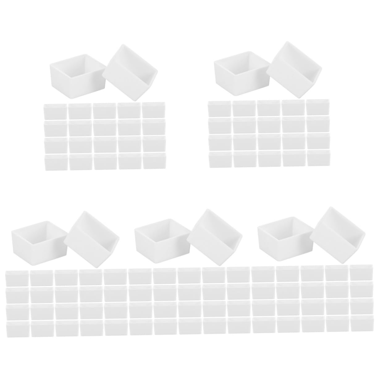 VILLCASE 5 Ensembles Grille Aquarelle Palette Aquarelle Palettes Peinture À l'huile Peinture À L'aérographe Casseroles D'aquarelle Vides Blanche Plastique 75 Pièces * 5